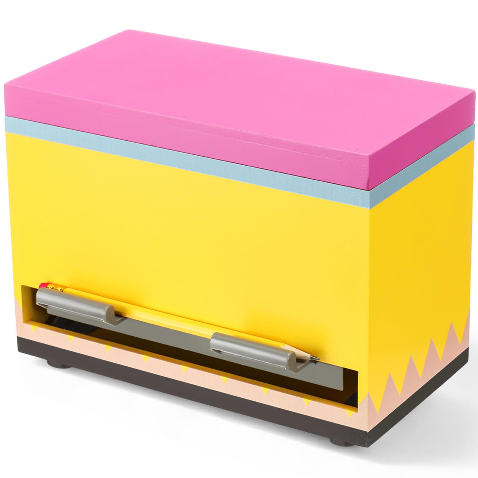 Photo 1 of Yalikop Wooden Pencil Dispenser for Classroom Pastel Wood Pencil Holder for up to 200 Pencils Reusable Straw Dispenser for Home Office Restaurant Teachers Supplies Storage(Pink,Yellow)