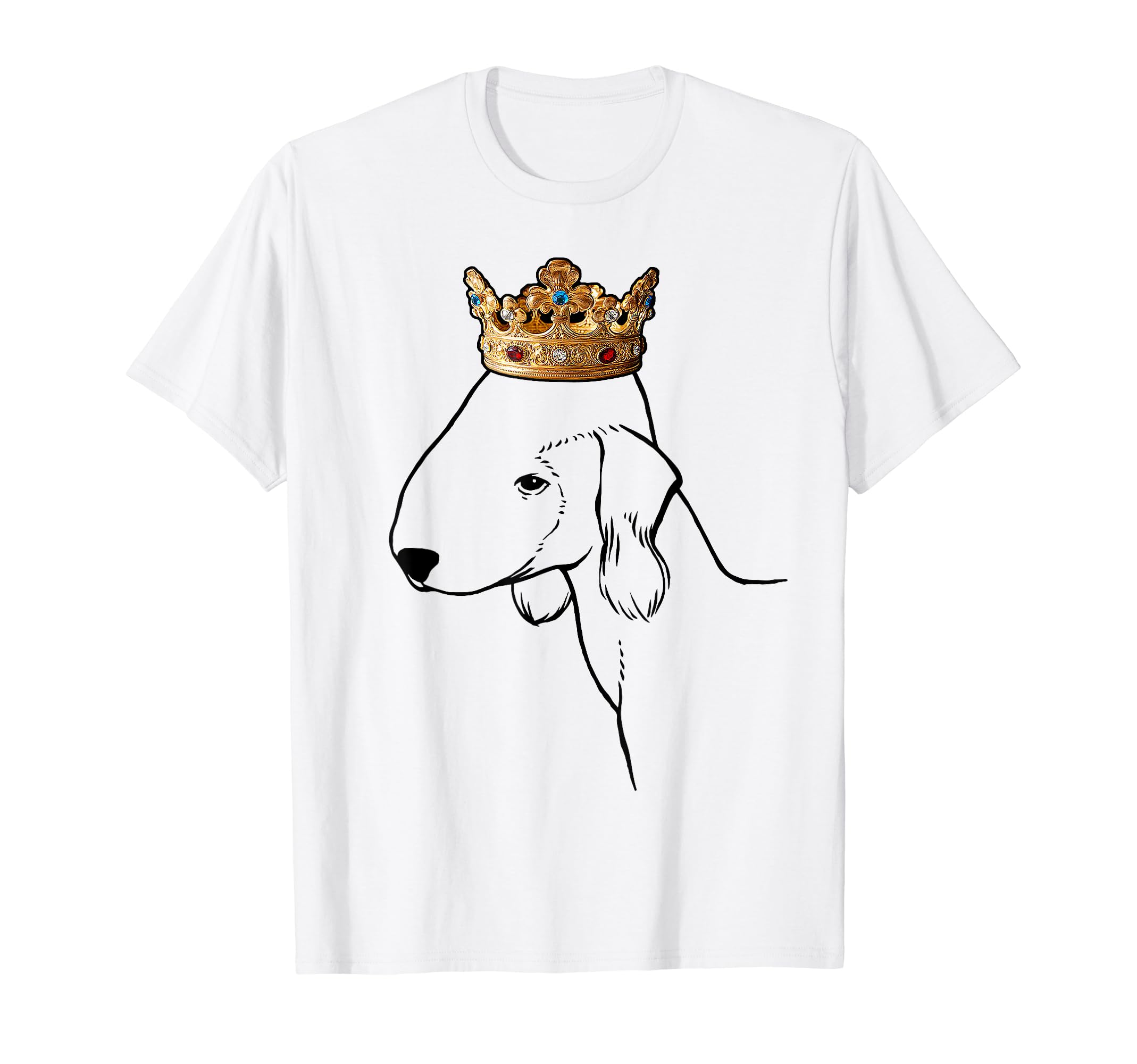 Bedlington Terrier Dog Wearing Crown T-Shirt