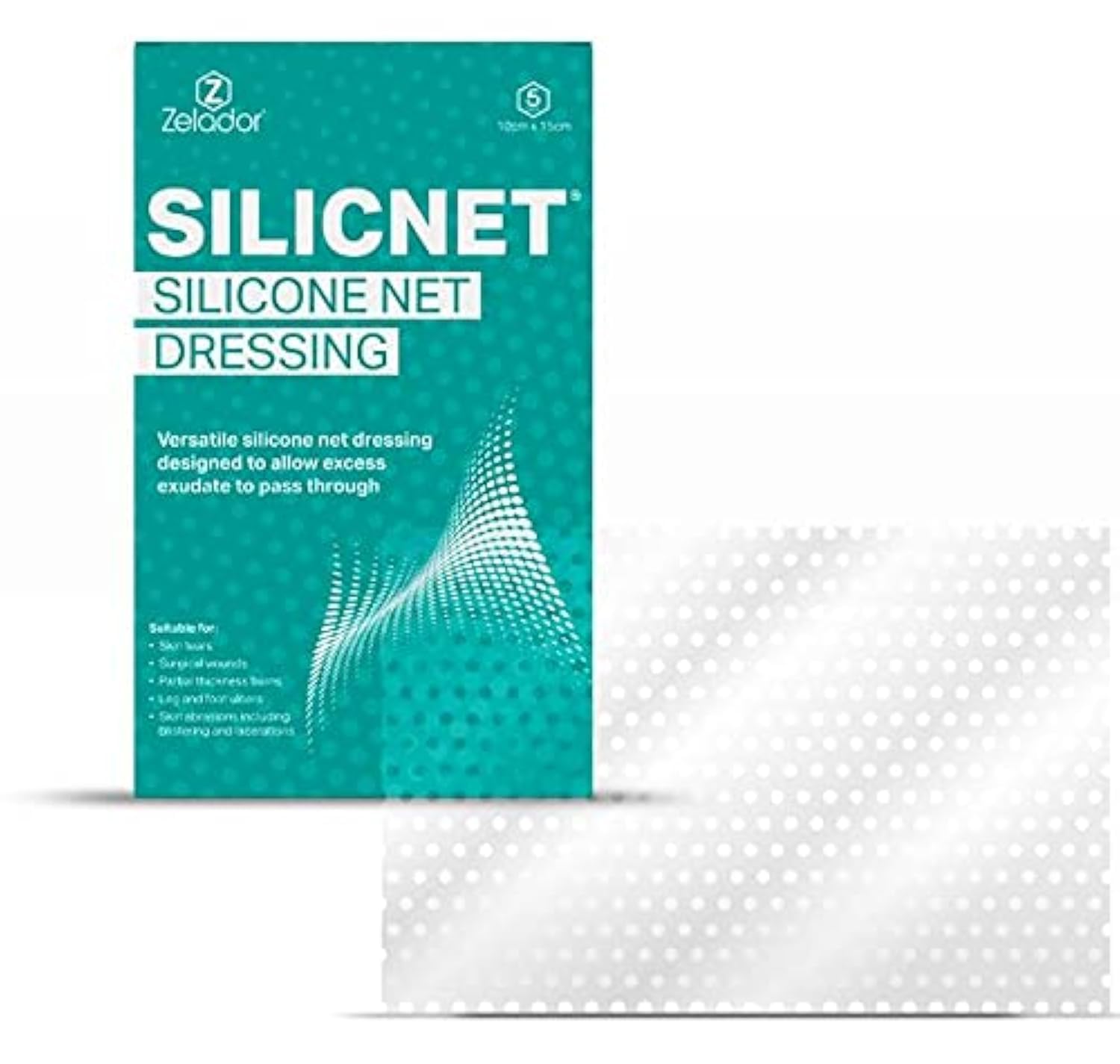 Silicnet Silicone Net Dressing Non-Adherent, Flexible, and Breathable Dressing for Delicate Skin – Ideal for Surgical Wounds 10x15cm 5pc