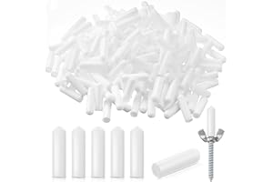 Maasechs 300 Pcs 1/4" x 1" Hurricane Shutter Hardware Screw Protector Caps 6 mm Anchors Covers for Window White Covers Ends of Screw Bolts for Storm Shutters Windows Exterior Furniture Pipe Fasteners