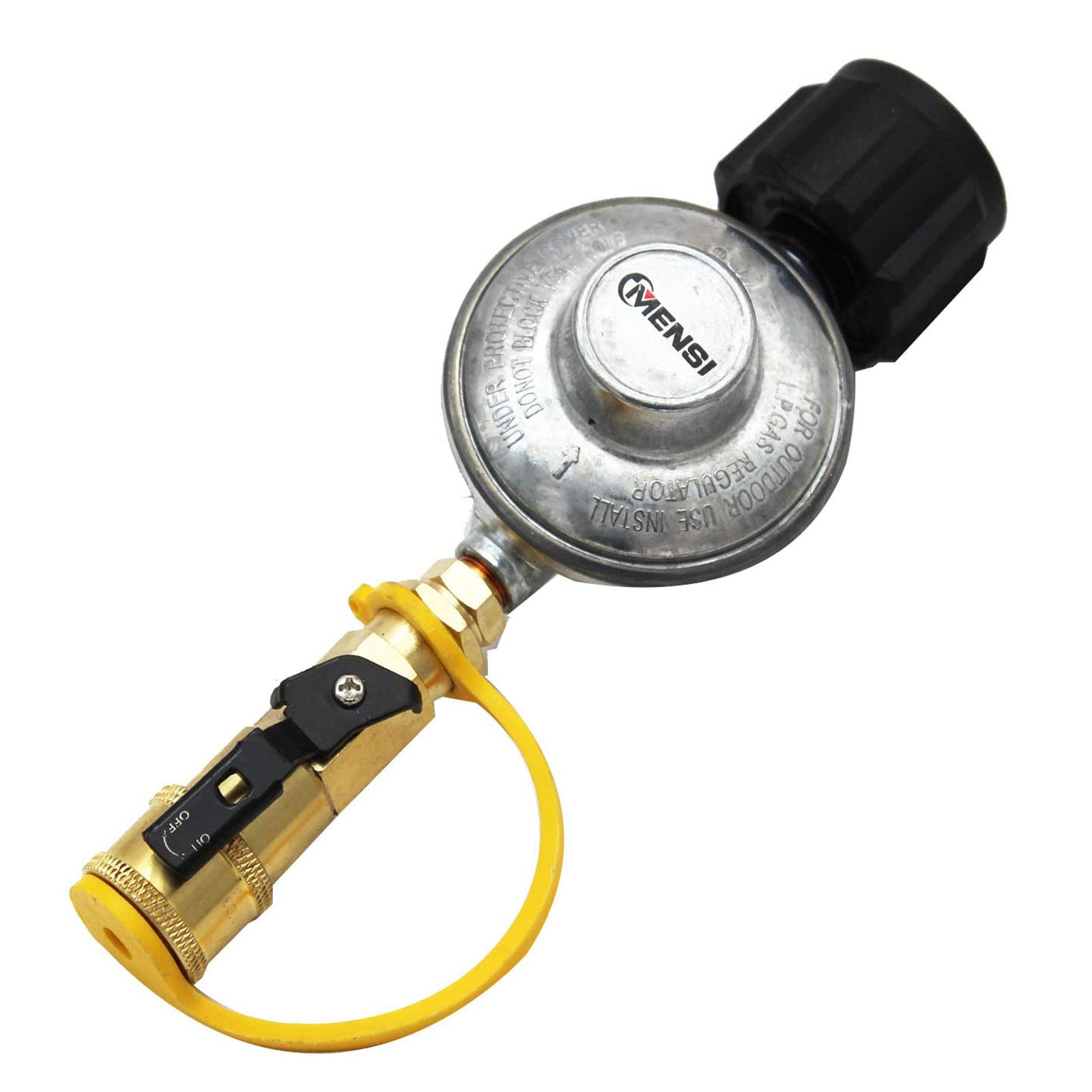 Photo 1 of MENSI Propane Gas Grill Regulator with 1/4" Quick Connect Cylinder Tank Adapter Connect 20-50lbs Bottle