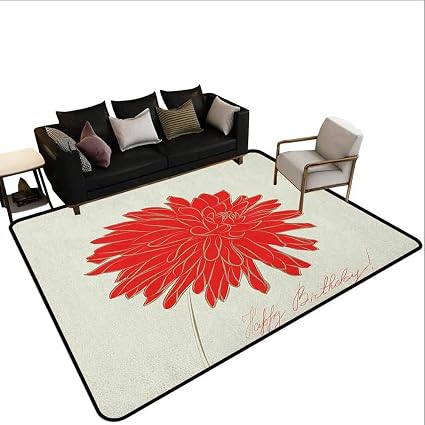 Tapis Pour Enfant Dahlia Dessin De Grandes Fleurs De
