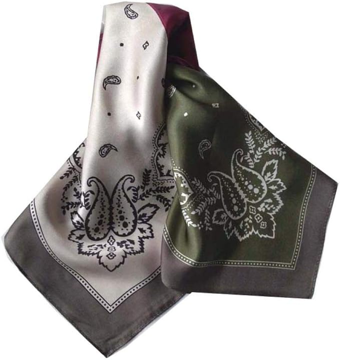 YLGG Anacardo color a juego retro pequeña bufanda cuadrada azafata