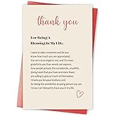 Qiavor Heartfelt Thank You Card for Friend Family Coworker, Poem Appreciation Card for Teacher Doctor Nurse, Appreciation Gift for Woman Man, Thank You for Being a Blessing in My Life