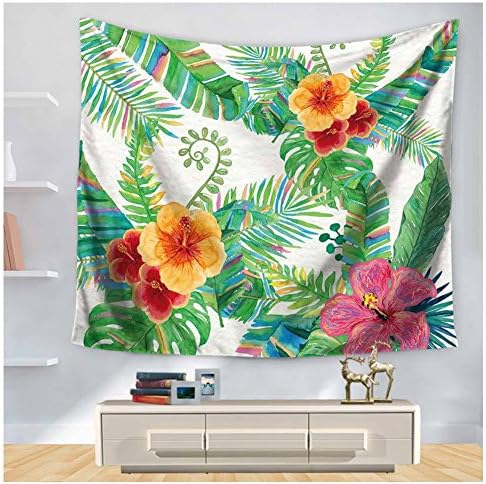 HOMTOD Palm And Floral Wall Tapestry Wall Art Tropical Beauty Home Decor Hanging Tapestry 59x51-inch