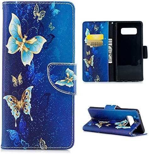 Galaxy Note 8 Case, Wallet Flip Folio Case Kickstand Card Slots Kawaii Colorful Painting Shiny PU Leather Wallet Shockproof Soft TPU Rubber Bumper Ultral Slim Wallet Cover for Samsung Galaxy Note 8