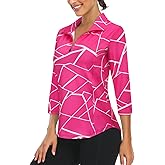 LURANEE Womens 3/4 Roll Sleeve 1/4 Zip Pullover Golf Shirts Athletic Hiking Running Workout Tops UPF 50+