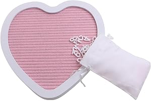 Wood Frame Heart Shaped Felt Letter Board with Changeable Letters Message for Baby Announcement