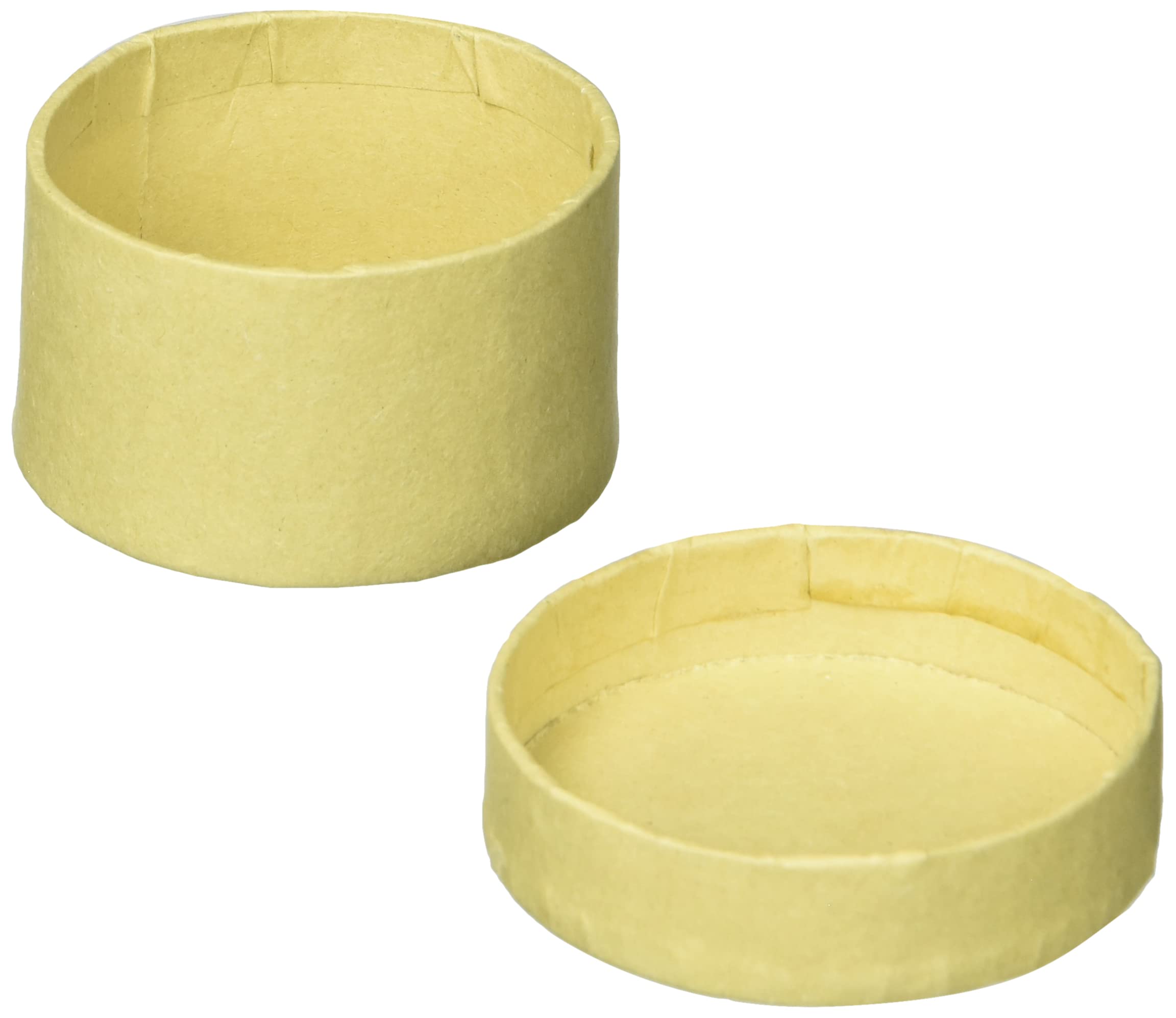 Pracht Creatives Hobby Kraft Cardboard Set of 4 Round Boxes with Lids 6 x 3.5 cm Each for Decorating, Storing and Gift, Natural, 6 x 6 x 3,5 cm