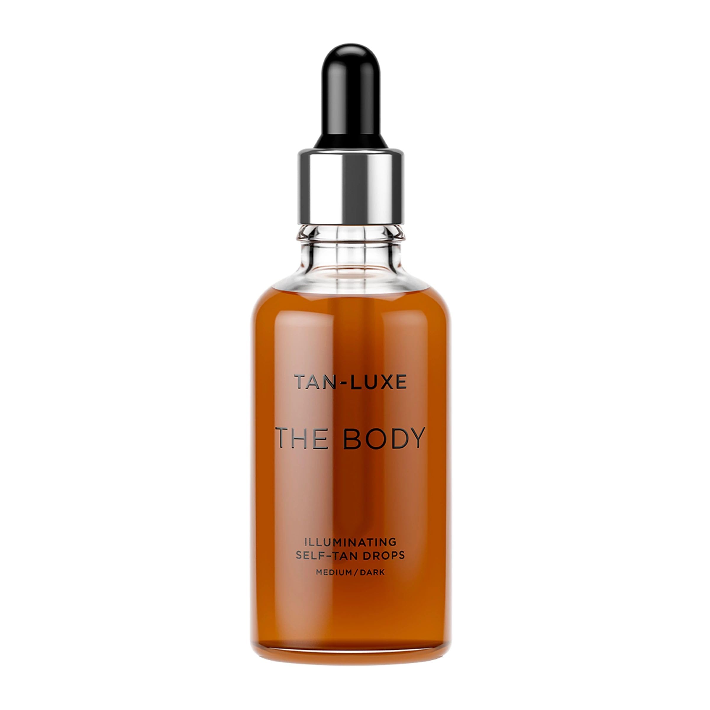 Tan-Luxe THE BODY Self Tan Drops, Medium/Dark (50 ml) Add Tanning Drops to Skin Care for Custom Body Tan, Cruelty Free & Vegan