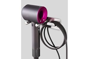 BANJEKT Hair Dryer Holder, SUS304 Adhesive Blow Dryer Holder Wall Mounted Compatible with Dyson Hair Dryer, Hair Dryer Organizer Dyson Hair Dryer Wall Mount