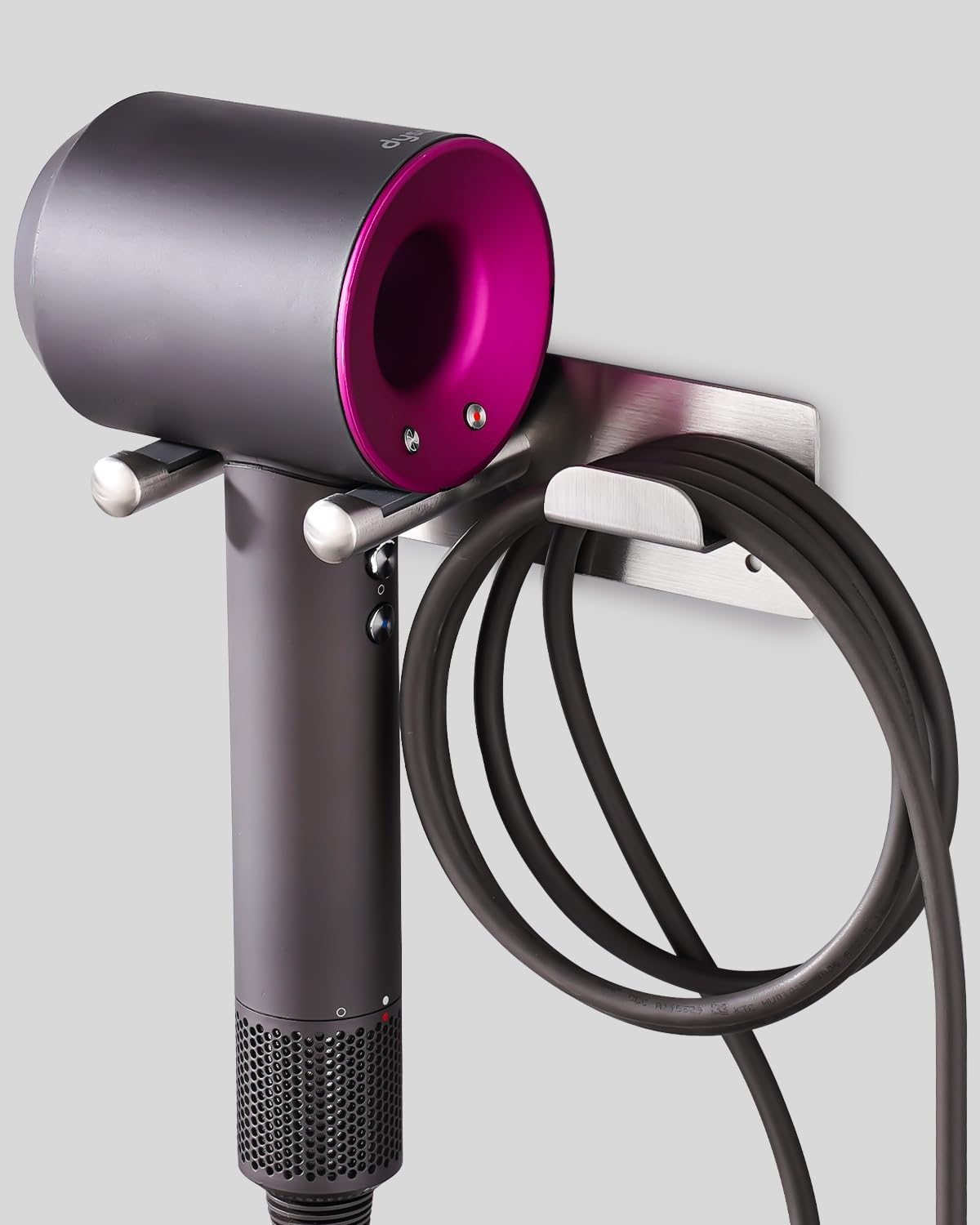 Photo 1 of BANJEKT Hair Dryer Holder, SUS304 Adhesive Blow Dryer Holder Wall Mounted Compatible with Dyson Hair Dryer, Hair Dryer Organizer Dyson Hair Dryer Wall Mount