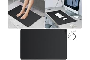 Urvoix Grounding Mat for Feet, 16" x 24" Earth Mat Grounding Pad for Bed, Grounding Mat Kit for Desk, Improve Sleep, Supports Energy, Relieve Anxiety w/ 15 Foot Cord & Conductive Test Pen
