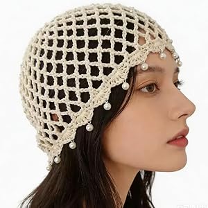 Women's Sparkling Sequin Mesh Beanie Bohemian-Style Open-Knit Slouchy Hat, A Stylish Accessory for Parties and Everyday Wear