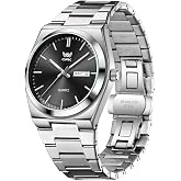 OPK Men Analog Automatic Watches Waterproof Multifunction Chronograph Diamond Moon Phase Luminous Stainless Steel Band Wrist Watches