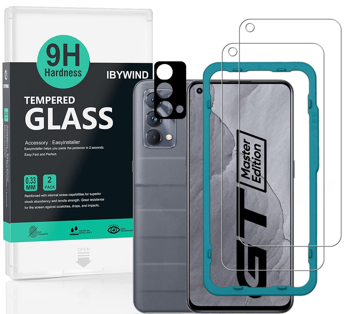 Ibywind Screen Protector For Realme GT Master Edition 5G[2 Pack],9H Hardness Tempered Glass,With 1Pc Camera Lens Protector,Easy to Install