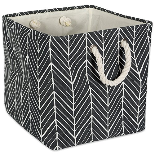 DII Polyester Container with Handles, Herringbone Storage Bin, Small