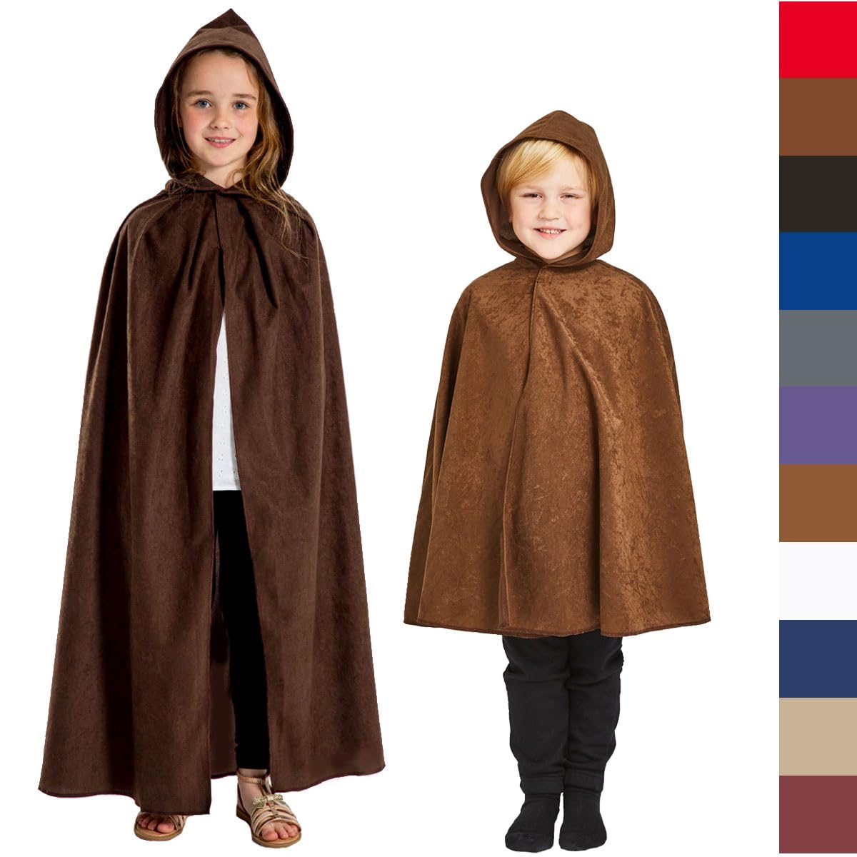Charlie Crow Red Cloak or cape with hood for Kids 7-9 years