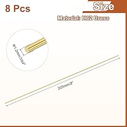 uxcell 8 Pcs 3/64"(1.2mm) Dia Brass Solid Round