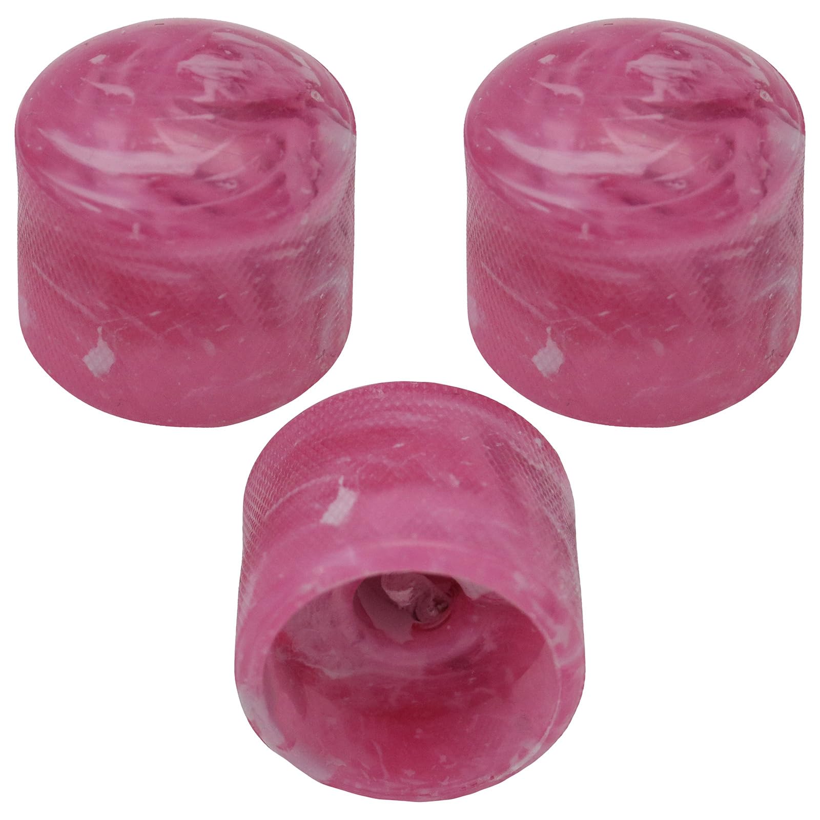 Pack of 3 6mm Round Hole Marbled Colour Domed Top Guitar Tone/Volume Control Knob (Pink)