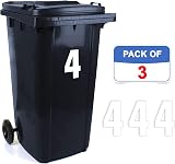 Sara Prints Pack of 3 Large 17 cm Wheelie Bin Numbers 4 Waterproof Self Adhesive view 2