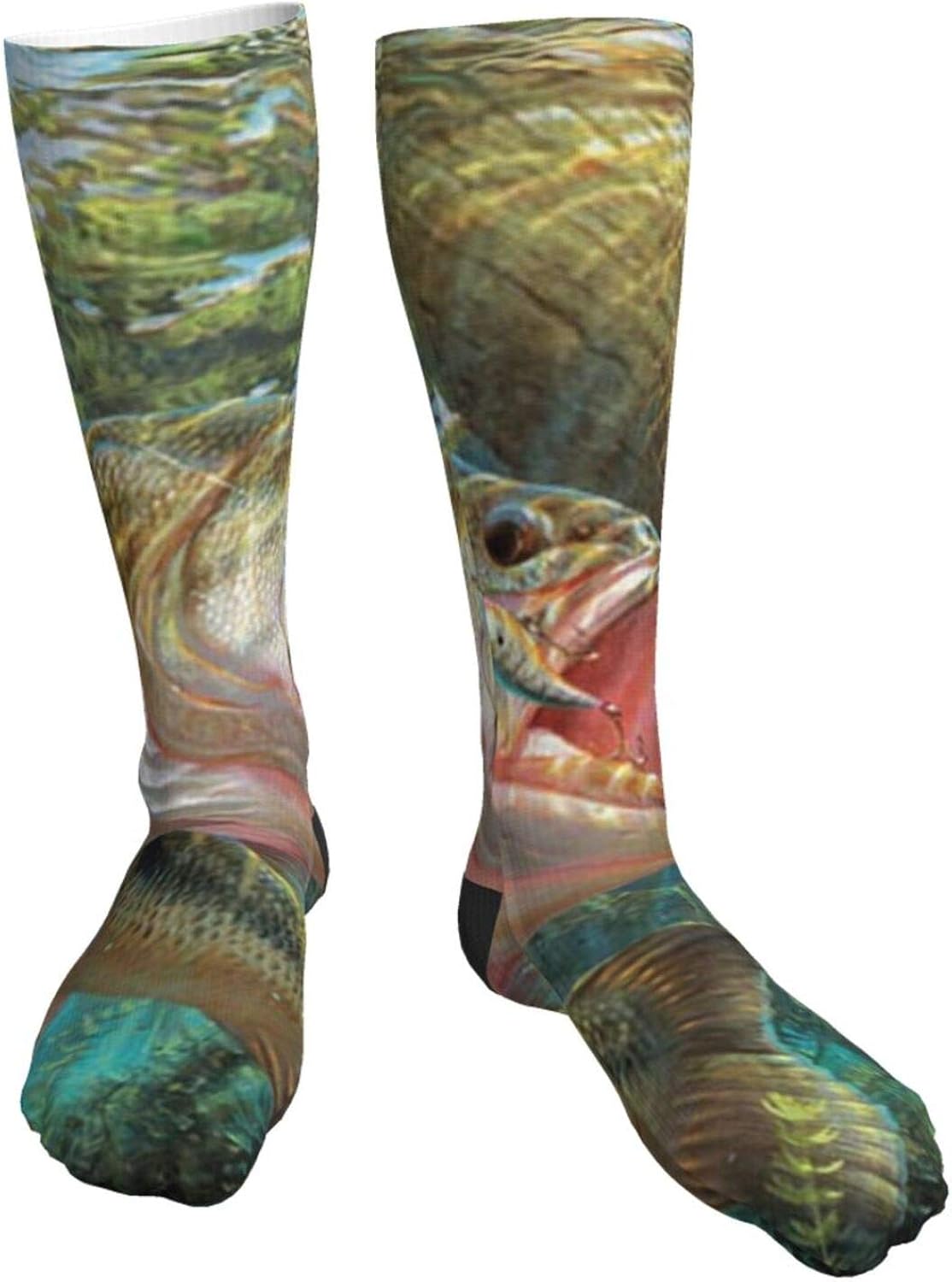Bass Fish Unisex Fun Novelty Casual Crew Socks 50cm Clothing