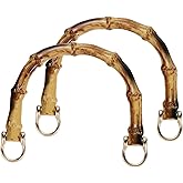 uxcell 2 Pcs ABS Purse Handles 5" U-Shape Handbag Handle Replacement Accessories with Gold Buckle for Handmade Crochet Bag Beach Bag Straw Bag DIY Bags, Brown