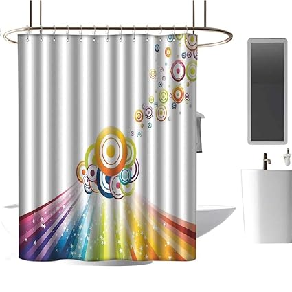 Amazon Com Timbeve Hotel Grade Shower Curtain Vintage Rainbow