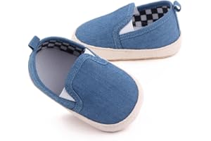 Clowora Unsex Baby Boys Girls Canvas First Walkers Shoes,Infant Non Slip Soft Sole Toddler Flat Lazy Loafers Sneaker