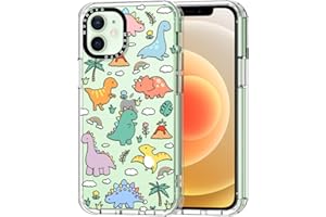 MOSNOVO Case for iPhone 12 & iPhone 12 Pro, [Buffertech 6.6ft Military-Grade Drop Protection] [Anti Peel Off Tech] Clear TPU Bumper Phone Case Cover Design - Dinosaur Land