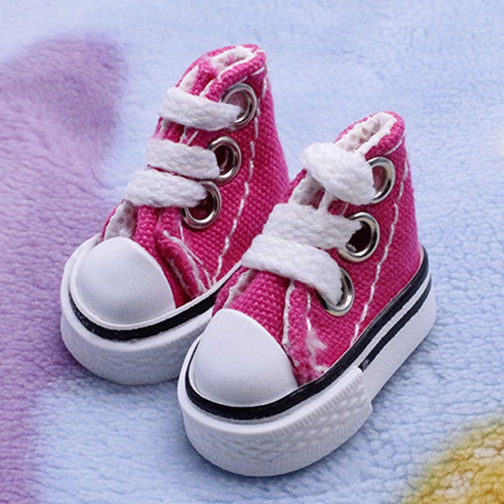 Doll Shoes 1 Pair DIY Toy Accessories Canvas Sneakers Baby Girl Boy Gift Fashion Mini Lace Up Handmade Joint Toy