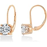 Amazon Essentials Platinum-Plated Sterling Silver Infinite Elements Zirconia Leverback Earrings (previously Amazon Collection)