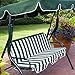 Coral Coast Tortuga Cay 2 Person Striped Adjustable Tilt Canopy Metal Swing- Dark