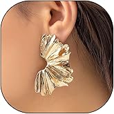 18K Gold Vintage Statement Studs Earrings for Women,Charming Irregular Geometric Earrings,Aesthetic Birthday Jewelry Gift