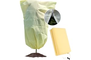 Homoda Plant Covers Freeze Protection Large, 60''W x 70''H Shrub Covers with Zipper and Drawstring, Frost Cloth for Winter, Outdoor Plant Blankets for Cold Weather