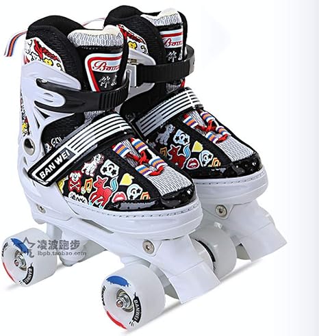 Amazon Co Jp ローラースケート子供用 ローラーシューズ女の子 男の子 調整可能な四輪ローラースケート インラインスケート子供用 大人 スポーツアウトドアローラースケート靴クラシックなパターン Dreamy S 26eu 30eu スポーツ アウトドア