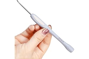 SensePeak Hand Polished Stainless Crochet Hook 2.5mm Single, Chinese Traditional Design Ergonomic Stainless Steal Small Inline Pointy Crochet Hook for Arthritic Hands