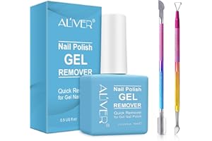 TUDIQE Gel Nail Polish Remover, Nail Polish Remover for Gel Nails, Professional Gel Nail Remover with Cuticle Pusher & Nail Polish Scraper, No Soaking or Wrapping, Soak-Off Gel Polish in 2-3 Minutes