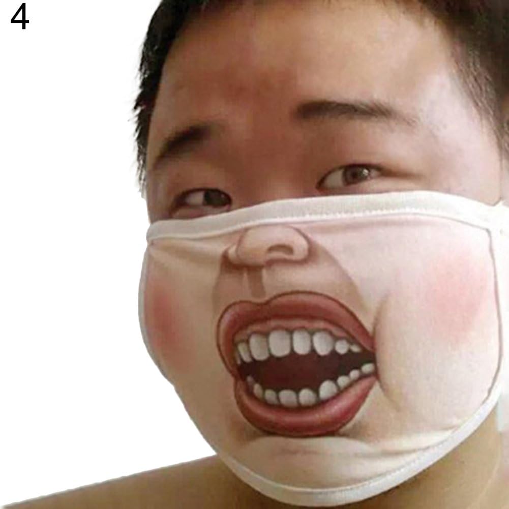 CFPacrobaticS Outdoor Cycling Adult Men Women Cotton Funny Mouth Face Mask Anti-Dust Warm - 4#