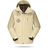 CAMELSPORTS Men's Mountain Ski Jacket 3 in 1 Waterproof Winter Jacket Warm Snow Jacket Hooded Rain Coat Windproof Winter Coat