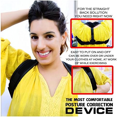 Effective Posture Corrector For Men, Women &amp; Teens By DS HOME | Kyphosis &amp; Rounded Shoulders Corrector With Adjustable Straps For Pain Relief &amp; Neck Support | Easy To Wear &amp; Comfortable Brace