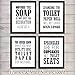 Original Bathroom Wall Art Set – Funny Typography 8x10 Photo Pictures for Bath Home Decor – Chic Affordable Gift – Unframed Poster Prints