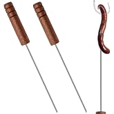 KYWLXLWTA 2Pcs Worm Threader Tool Baiting Needle Stainless Steel Wormhole Bait Needles Fishing Equipment Tools with Wood Handle