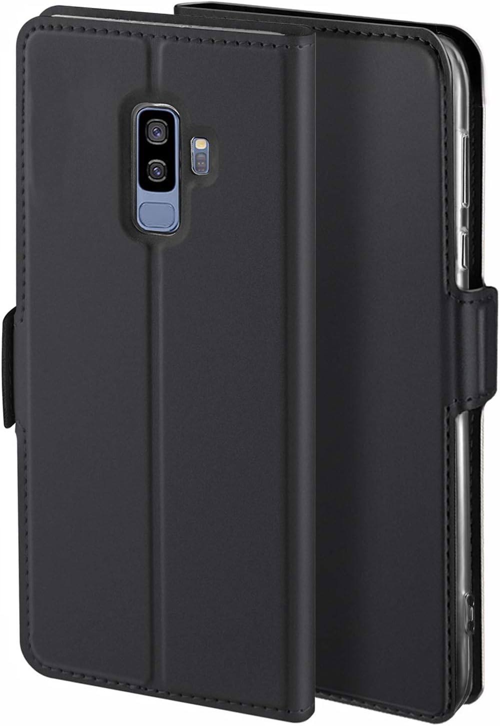 YATWIN Case Compatible for Samsung Galaxy S9 Plus case, Premium PU Leather with Wallet Card Slot Magnetic Closure Flip Case Cover for Samsung Galaxy S9 Plus Cases - Black