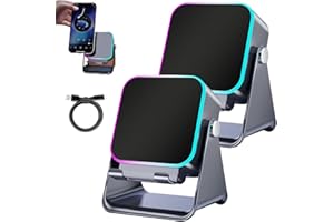 Wireless Induction Audio Speaker Stand, 5 in 1 Phone Holder and Audio Amplifiers, 3500mAh Rechargeable Battery, RGB Ambient L