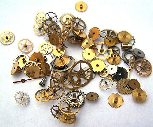 Steampunk Watch Pieces and Parts - 75 Small Vintage Mixed Watch Gears Cogs Wheels