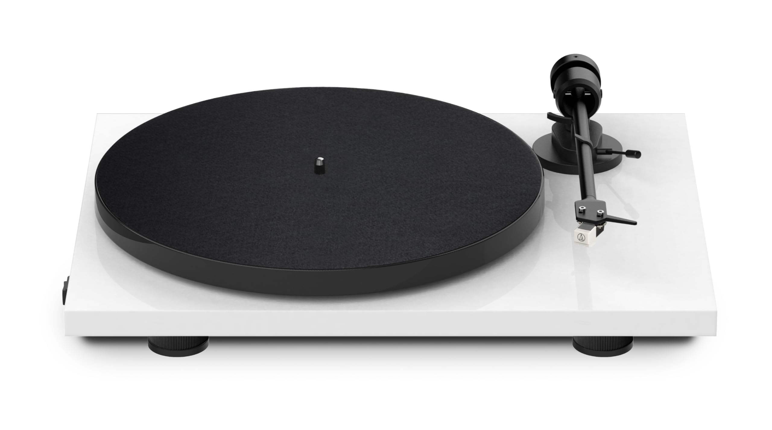 Pro-Ject E1 BT, Plug & Play Einsteiger Plattenspieler mit MM Tonabnehmersystem, BT Sender, schaltbarer Phono Vorstufe und elektronischer Geschwindigkeitsänderung (AT3600L, Weiß)