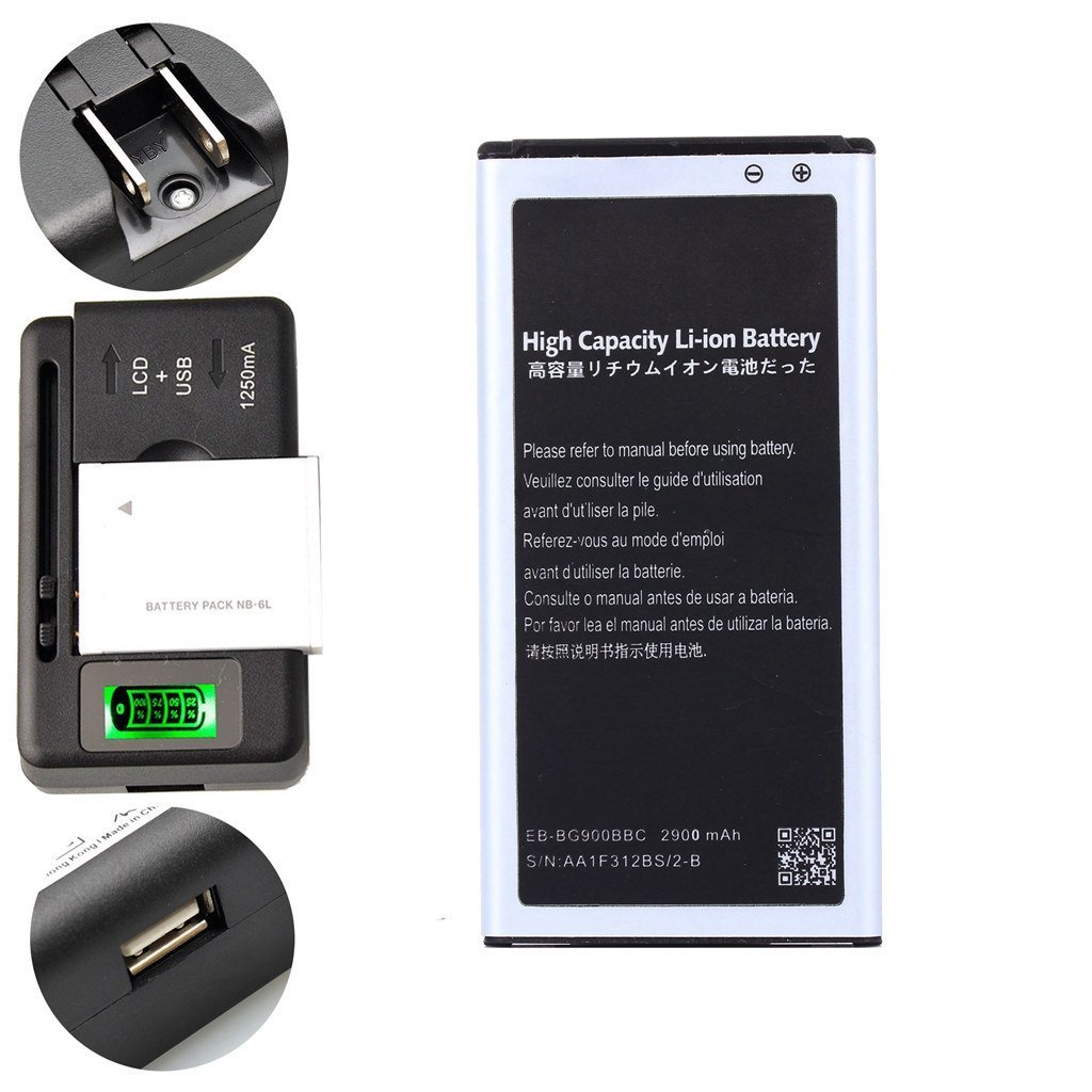 Amazon.com: Galaxy s5 battery with LCD battery charger for AT&T, Sprint & T- Mobile Models: Cell Phones & Accessories