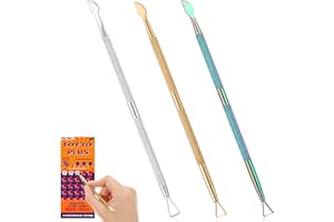 BREMOROU 3 Pcs Metal Lotto Scratcher Label Scraper Lottery Ticket Scratcher Tool Scratch Off Tool Multi Use Scraping Backscratchers Scratch Off The Hard to Remove Pin Numbers On Present Cards