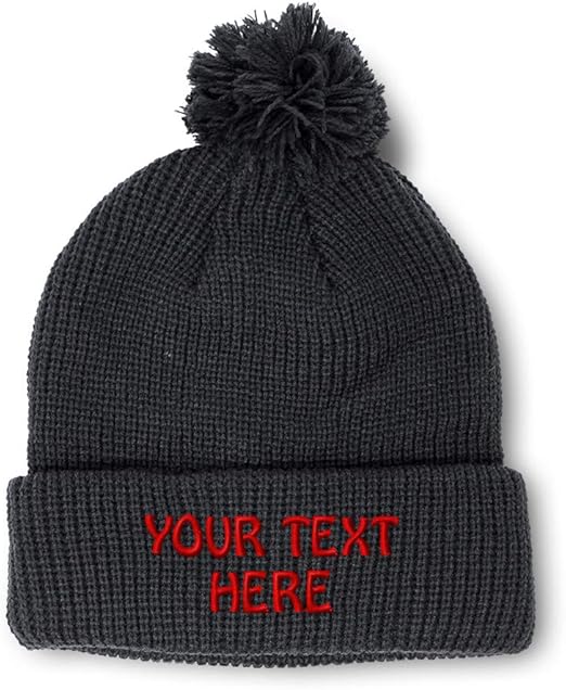 custom winter hats with pom